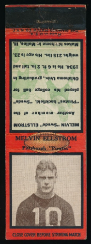 Swede Ellstrom 1935 Diamond Matchbooks football card