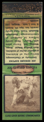 Joe Kopcha 1935 Diamond Matchbooks football card