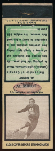 Al Minot 1935 Diamond Matchbooks football card