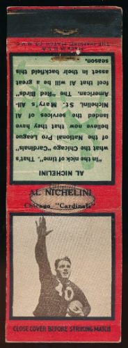 Al Nichelini 1935 Diamond Matchbooks football card