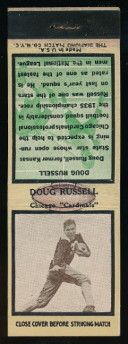 Doug Russell 1935 Diamond Matchbooks football card Doug Russell 1935 Diamond Matchbooks football card