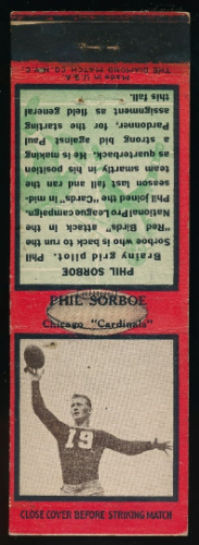 Phil Sarboe 1935 Diamond Matchbooks football card