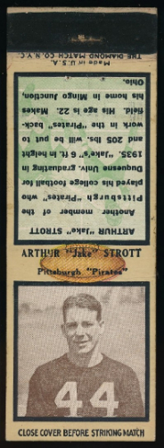 Art Strutt 1935 Diamond Matchbooks football card