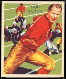 Cliff Battles 1935 National Chicle football card Cliff Battles 1935 National Chicle football card
