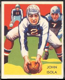 John Dell Isola 1935 National Chicle football card John Dell Isola 1935 National Chicle football card