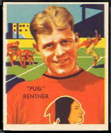 Pug Rentner 1935 National Chicle football card