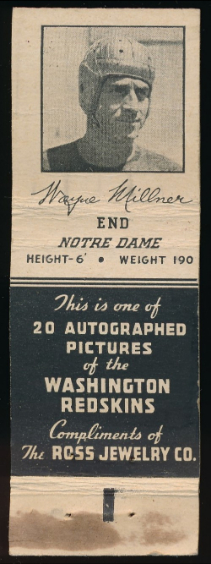 Wayne Millner 1939 Redskins Matchbooks football card