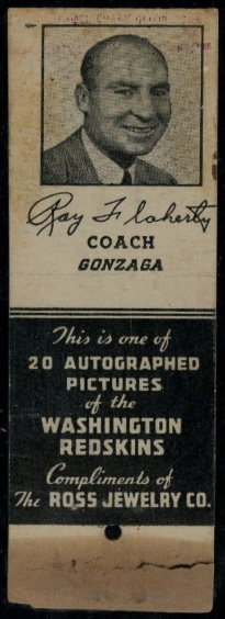 Ray Flaherty 1939 Redskins Matchbooks football card