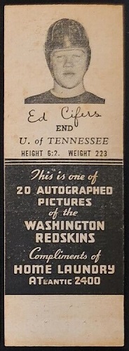 Ed Cifers 1942 Redskins Matchbooks football card