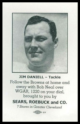 Jim Daniell 1946 Sears Browns football card