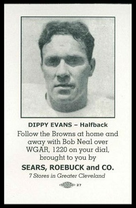 Fred Evans 1946 Sears Browns football card