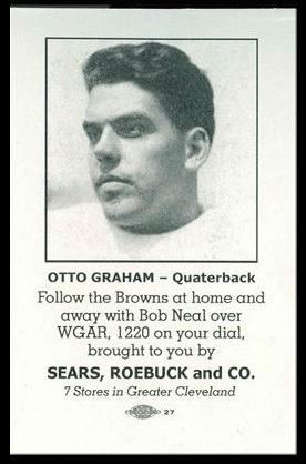 Otto Graham 1946 Sears Browns football card