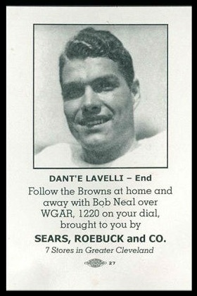 Dante Lavelli 1946 Sears Browns football card