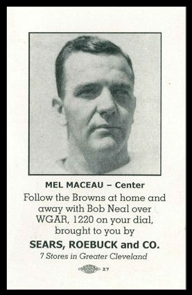 Mel Maceau 1946 Sears Browns football card
