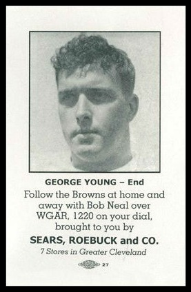 George Young 1946 Sears Browns football card George Young 1946 Sears Browns football card