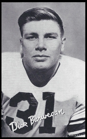 Dick Barwegen 1948-52 Exhibit football card