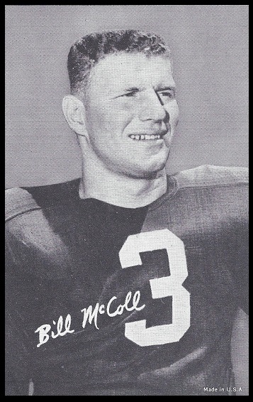 Bill McColl 1948-52 Exhibit football card