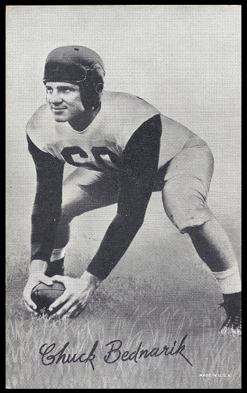 Chuck Bednarik 1948-52 Exhibit football card Chuck Bednarik 1948-52 Exhibit football card