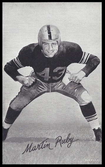 Martin Ruby 1948-52 Exhibit football card Martin Ruby 1948-52 Exhibit football card