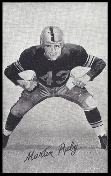 Martin Ruby 1948-52 Exhibit football card