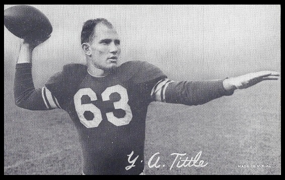 Y.A. Tittle 1948-52 Exhibit football card