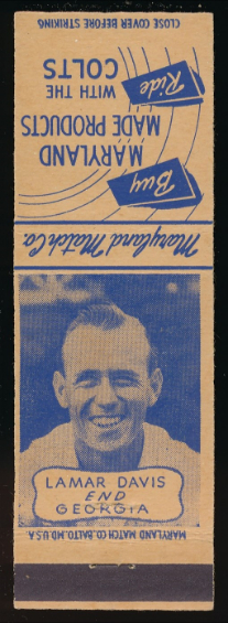 Lamar Davis 1948 Colts Matchbooks football card
