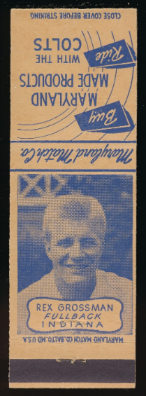 Rex Grossman 1948 Colts Matchbooks football card Rex Grossman 1948 Colts Matchbooks football card