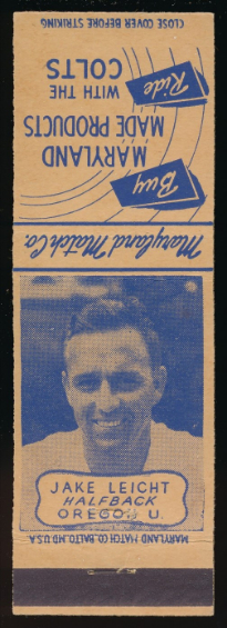 Jake Leicht 1948 Colts Matchbooks football card