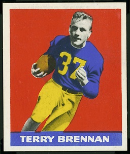 Terry Brennan 1948 Leaf football card