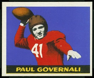 Paul Governali 1948 Leaf football card