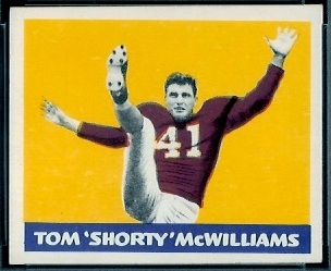 Tom McWilliams 1948 Leaf football card Tom McWilliams 1948 Leaf football card