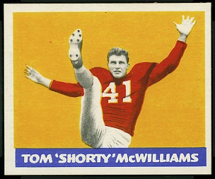 Tom McWilliams 1948 Leaf football card Tom McWilliams 1948 Leaf football card