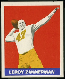 Leroy Zimmerman 1948 Leaf football card Leroy Zimmerman 1948 Leaf football card