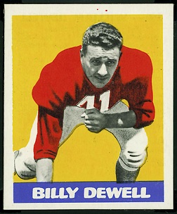 Billy Dewell 1948 Leaf football card