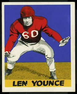 Len Younce 1948 Leaf football card