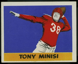 Skip Minisi 1948 Leaf football card Skip Minisi 1948 Leaf football card