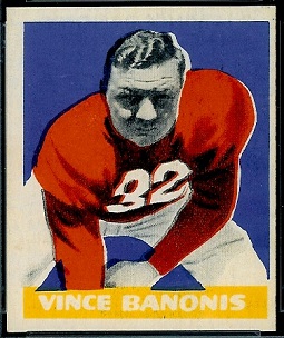 Vince Banonis 1948 Leaf football card