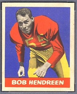 Bob Hendren 1949 Leaf football card Bob Hendren 1949 Leaf football card