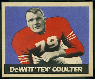 Tex Coulter 1949 Leaf football card