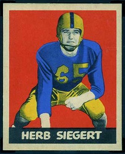 Herb Siegert 1949 Leaf football card Herb Siegert 1949 Leaf football card