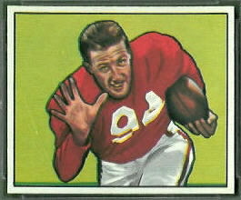 Verl Lillywhite 1950 Bowman football card