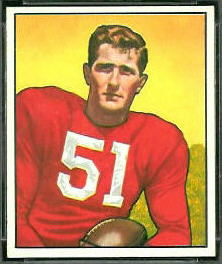 Tom Wham 1950 Bowman football card