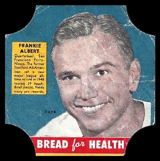 Frankie Albert 1950 Bread for Health Labels football card