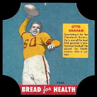Otto Graham 1950 Bread for Health Labels football card Otto Graham 1950 Bread for Health Labels football card