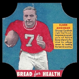 Elmer Angsman 1950 Bread for Health Labels football card