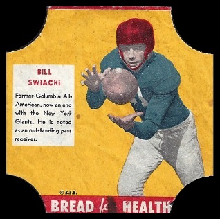 Bill Swiacki 1950 Bread for Health Labels football card