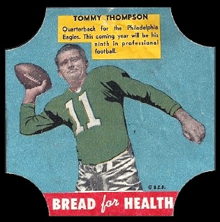 Tommy Thompson 1950 Bread for Health Labels football card