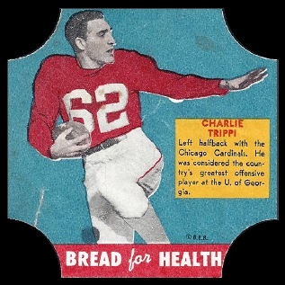 Charley Trippi 1950 Bread for Health Labels football card