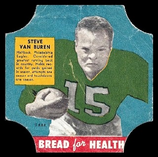 Steve Van Buren 1950 Bread for Health Labels football card