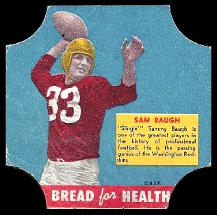 Sammy Baugh 1950 Bread for Health Labels football card Sammy Baugh 1950 Bread for Health Labels football card